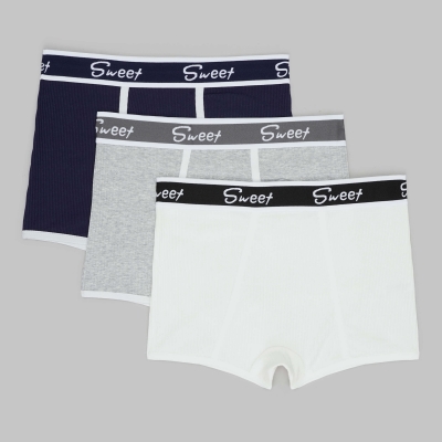 Набір (3 шт.) жіночі труси шортики в рубчик, безшовні, еластичні