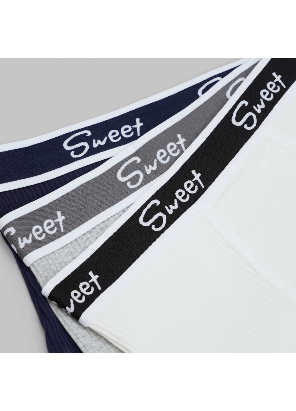 Набір (3 шт.) жіночі труси шортики в рубчик, безшовні, еластичні