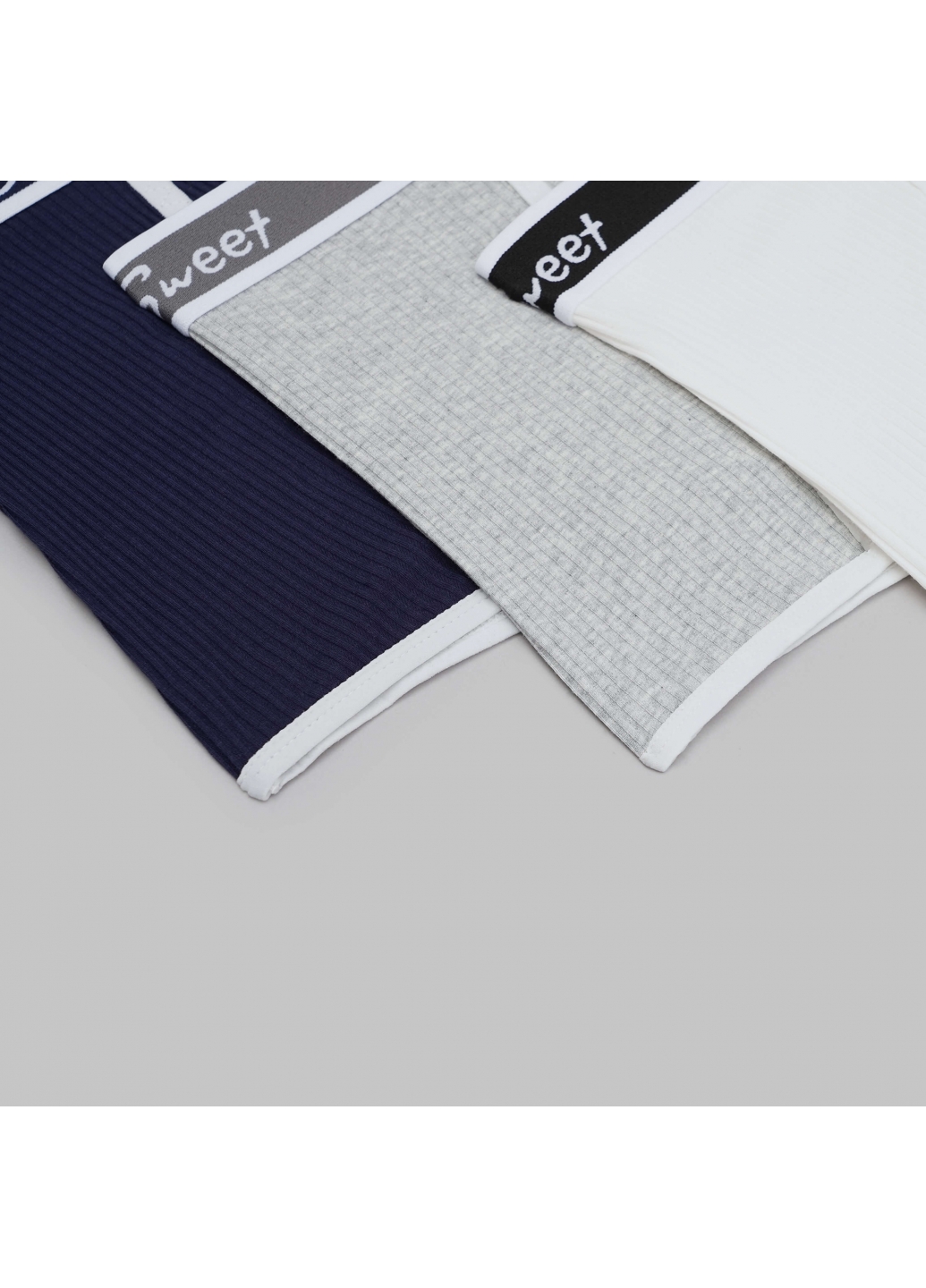 Набір (3 шт.) жіночі труси шортики в рубчик, безшовні, еластичні