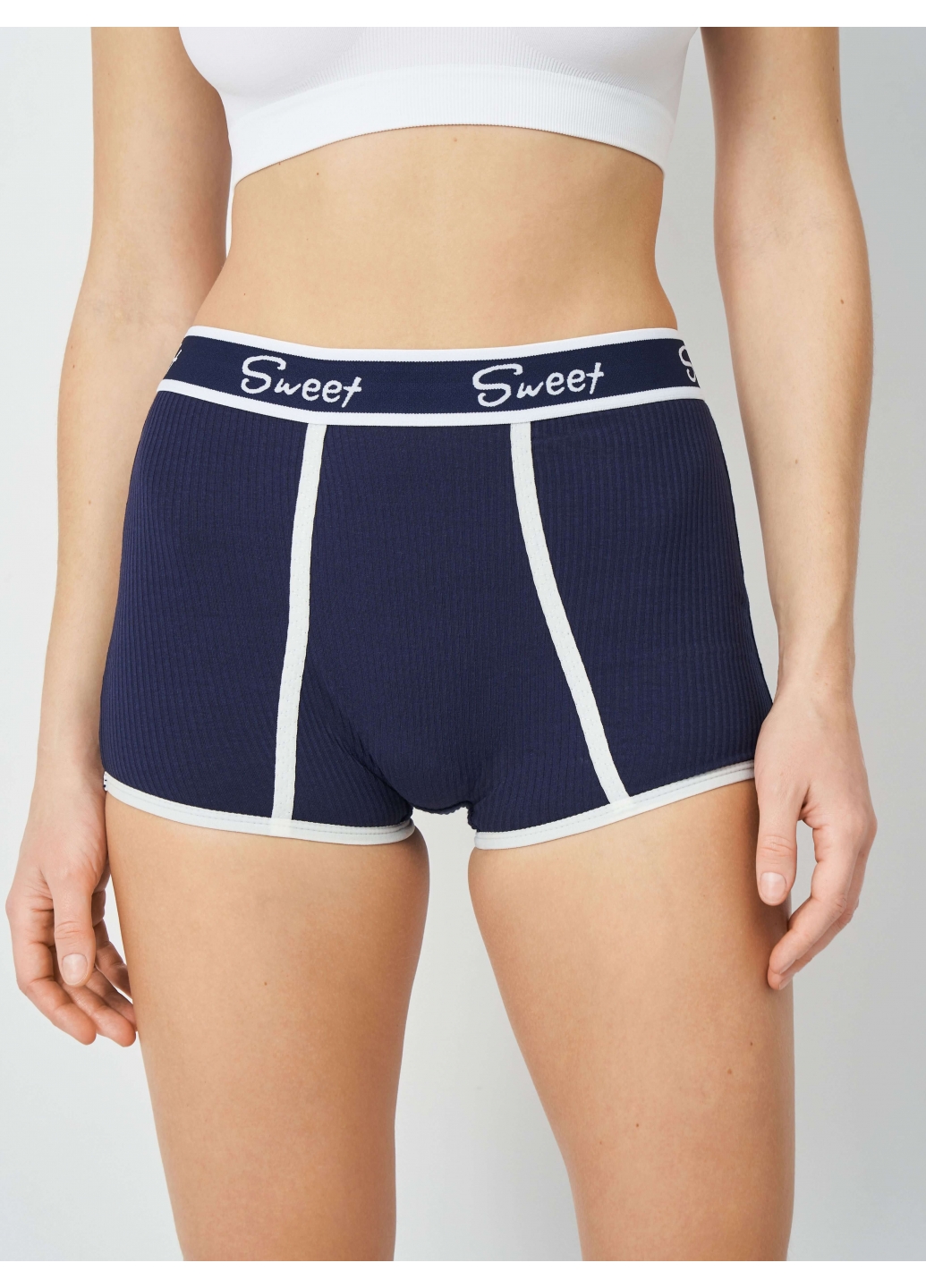 Набір (3 шт.) жіночі труси шортики в рубчик, безшовні, еластичні