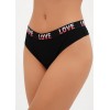Жіночі трусики стрінги з широкою резинкою чорний колір