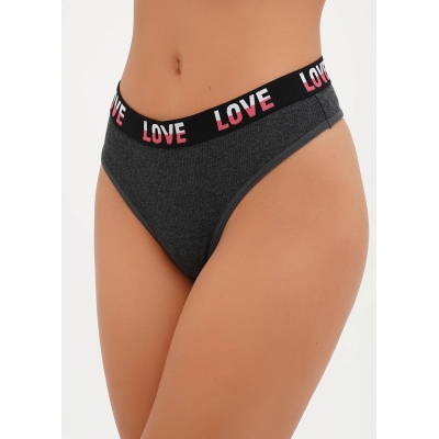 Жіночі трусики стрінги з широкою резинкою сірий колір
