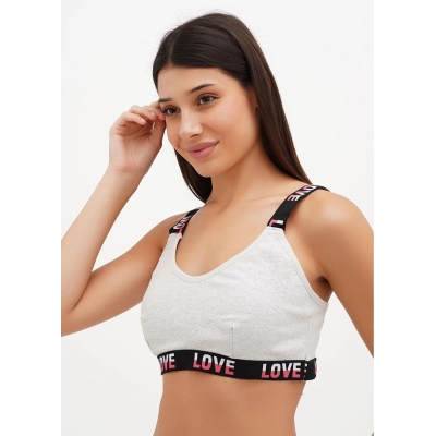 Жіночий топ з широкою резинкою світло-сірий колір