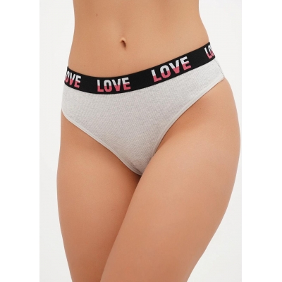 Жіночі трусики стрінги з широкою резинкою світло-сірий колір