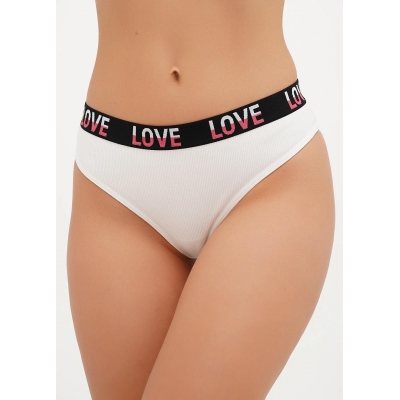 Жіночі трусики стрінги з широкою резинкою білий колір