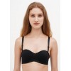 Жіночий дихаючий безшовний бюстгальтер без кісточок з пуш-ап чорний колір