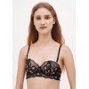 Мереживний бюстгальтер для жінок на кісточках з пуш-ап з квітковим принтом чорний