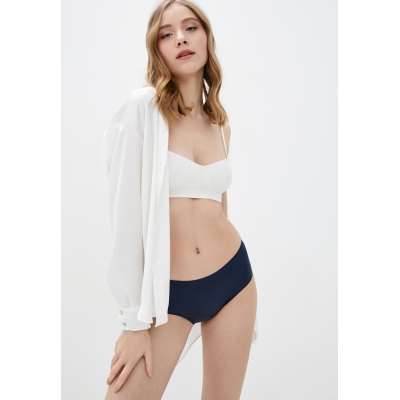 Женские бесшовные слипы кружево синий