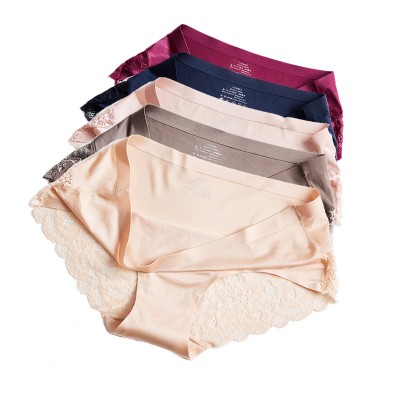 Комплект (5шт) жіночі безшовні труси сліпи мереживо
