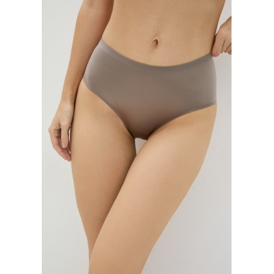 Женские бесшовные слипы кружево коричневый