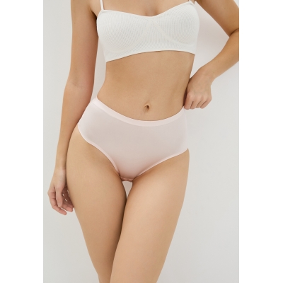 Женские бесшовные слипы кружево розовый