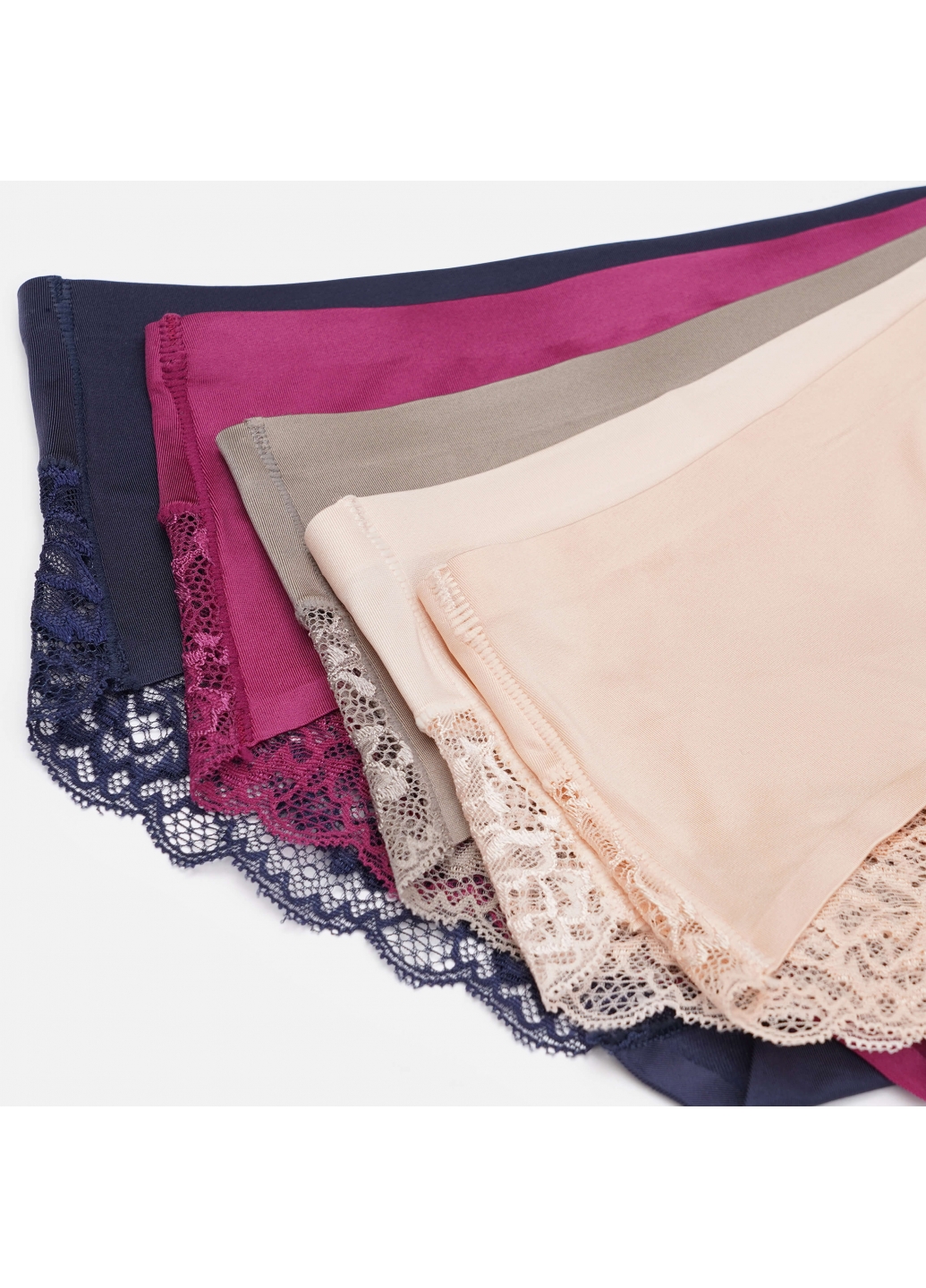 Комплект (5 шт.) жіночі безшовні труси сліпи з мереживом, еластичні, комфортні