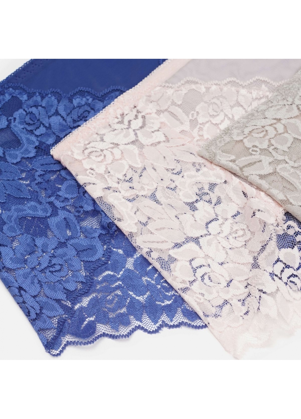 Комплект 2 (3шт.) Женские кружевные трусики высокая посадка