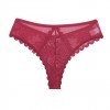 Жіночі бавовняні мереживні трусики Finetoo стрінги з низькою талією Червоний