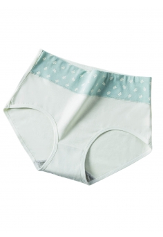 Женские хлопковые трусики с принтом - Листья