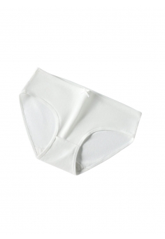 Жіночі безшовні бавовняні трусики з бантиком – середня посадка Білий