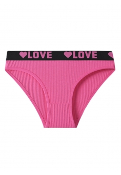 Женские спортивные хлопковые трусики LOVE - насыщенно-розовые