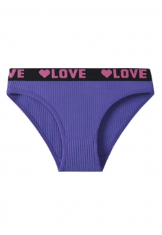 Женские спортивные хлопковые трусики LOVE - фиолетовые