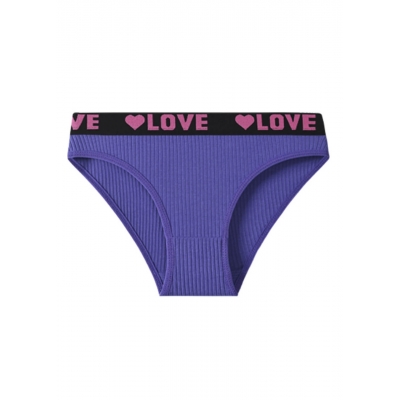 Женские спортивные хлопковые трусики LOVE - фиолетовые