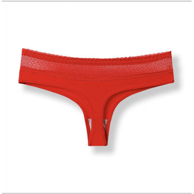 Жіночі стрінги бавовна сітка на червоній гумці