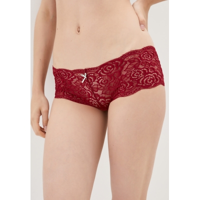 Жіночі мереживні трусики шортики Бордові