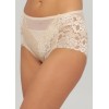 Жіночі мереживні трусики висока посадка бежевий