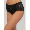 Женские кружевные трусики высокая посадка черный