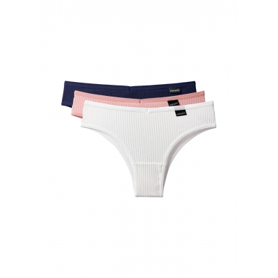 Комплект 1 (3шт.) Женские хлопковые трусы бразилианы