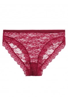 Трусики мереживні сліпи середня посадка червоний