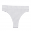 Трусики бесшовные хлопковые бразилианы высокая посадка белый