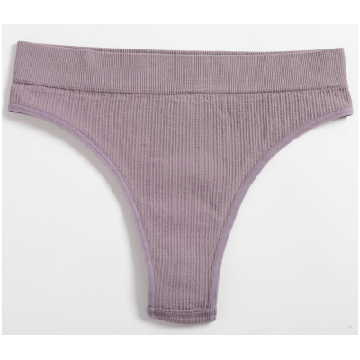 Трусики безшовні бавовняні бразиліани висока посадка блідо-фіолетовий