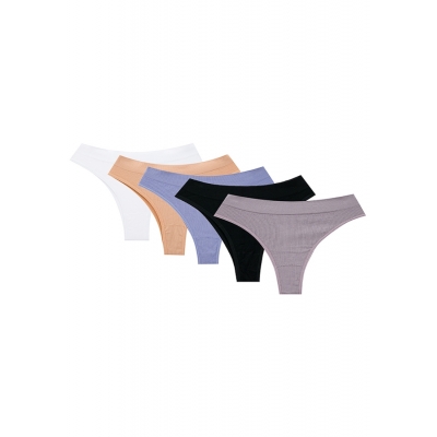 Комплект (5шт.) Безшовні жіночі трусики бразиліани FineToo