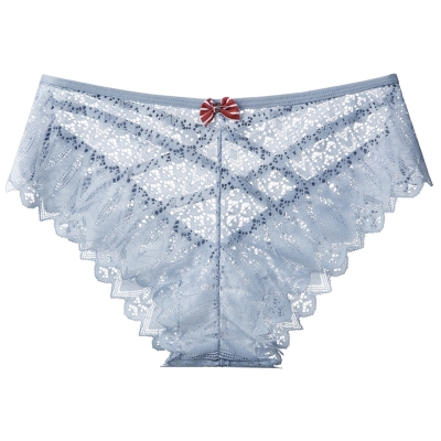 Жіночі мережевні трусики з бантиком Блакитний