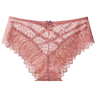 Женские кружевные трусики с бантиком Розовый