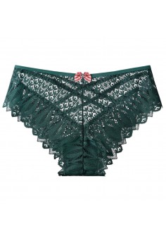 Жіночі мережевні трусики з бантиком Зелений