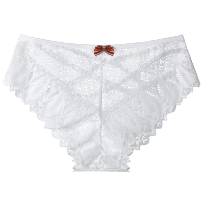 Жіночі мережевні трусики з бантиком Білий